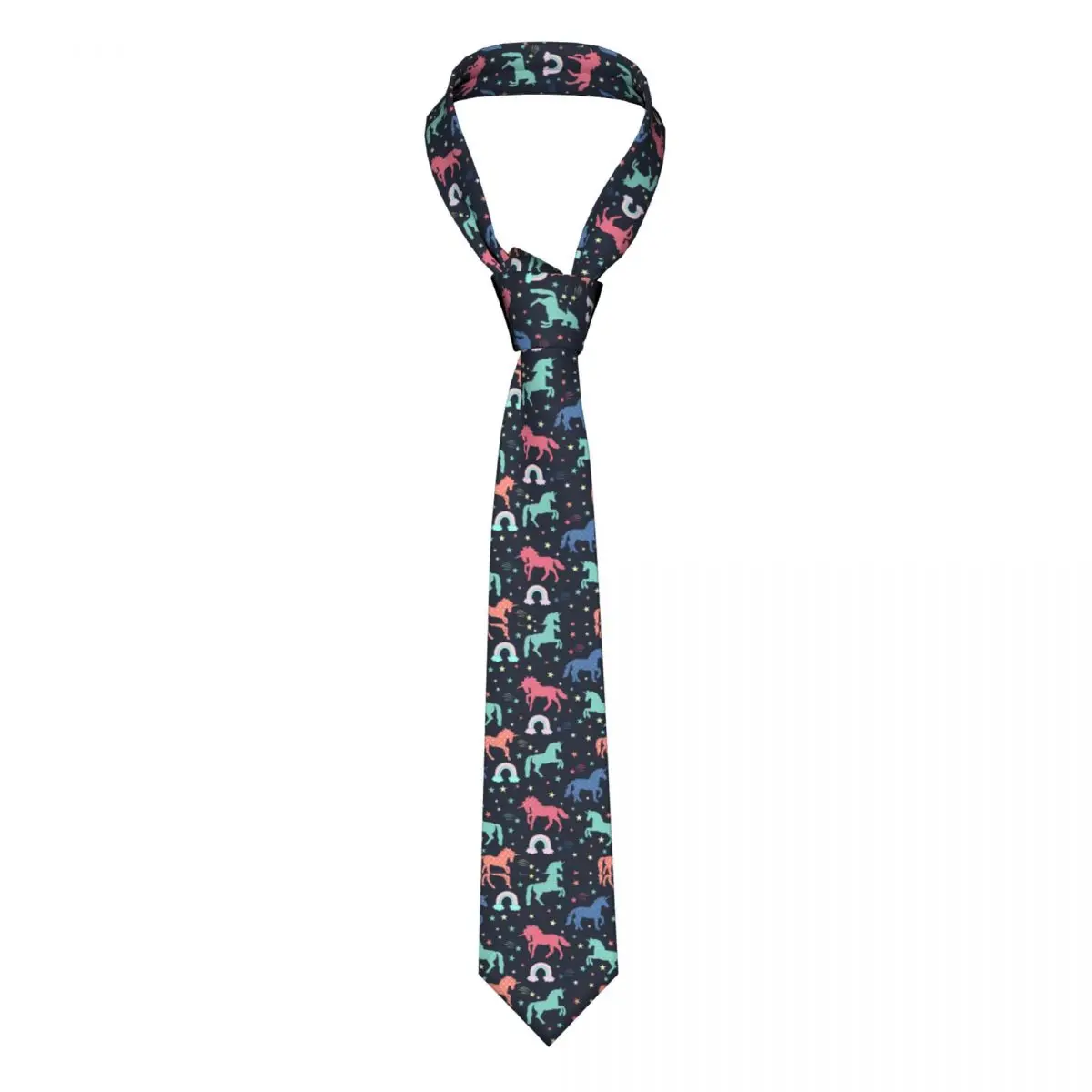 

Cute Unicorn Tie Rainbows Stars Print Man Design Neck Ties Accessories Shirt Business 8CM Cravat