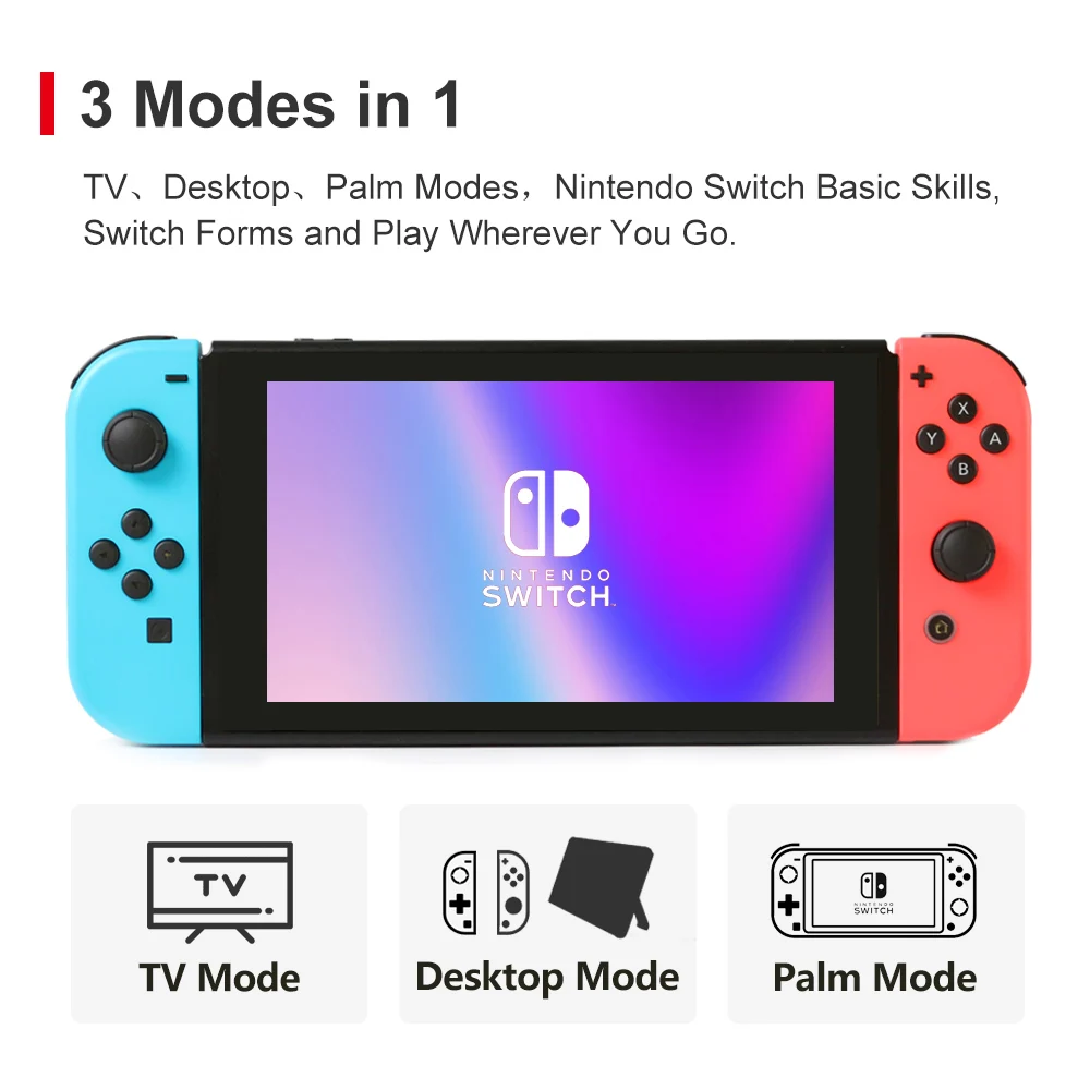 Nintendo Switch Unlocked Game Console Multiple Color Editions Available with 6.2 Inch LCD Screen 4.5 to 9 Hours Battery Life