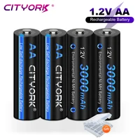 cityork 1 2v aa rechargeable battery 1 2v 2a 3000mah ni mh low self discharge rechargeable aa batteries for led flashlight toy