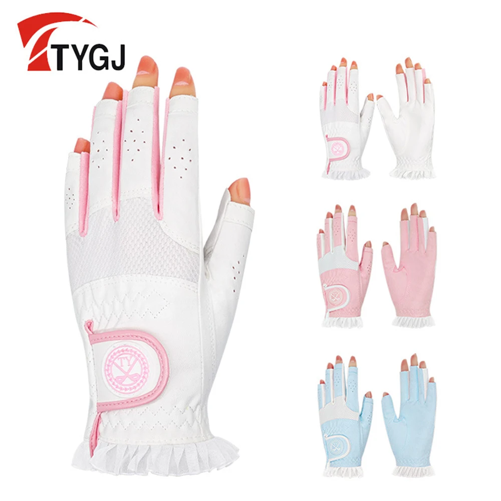 

Women's Golf Glove One Pair (3 Color Options),Leaky Finger Gloves,Improved Grip System, Cool and Comfortable
