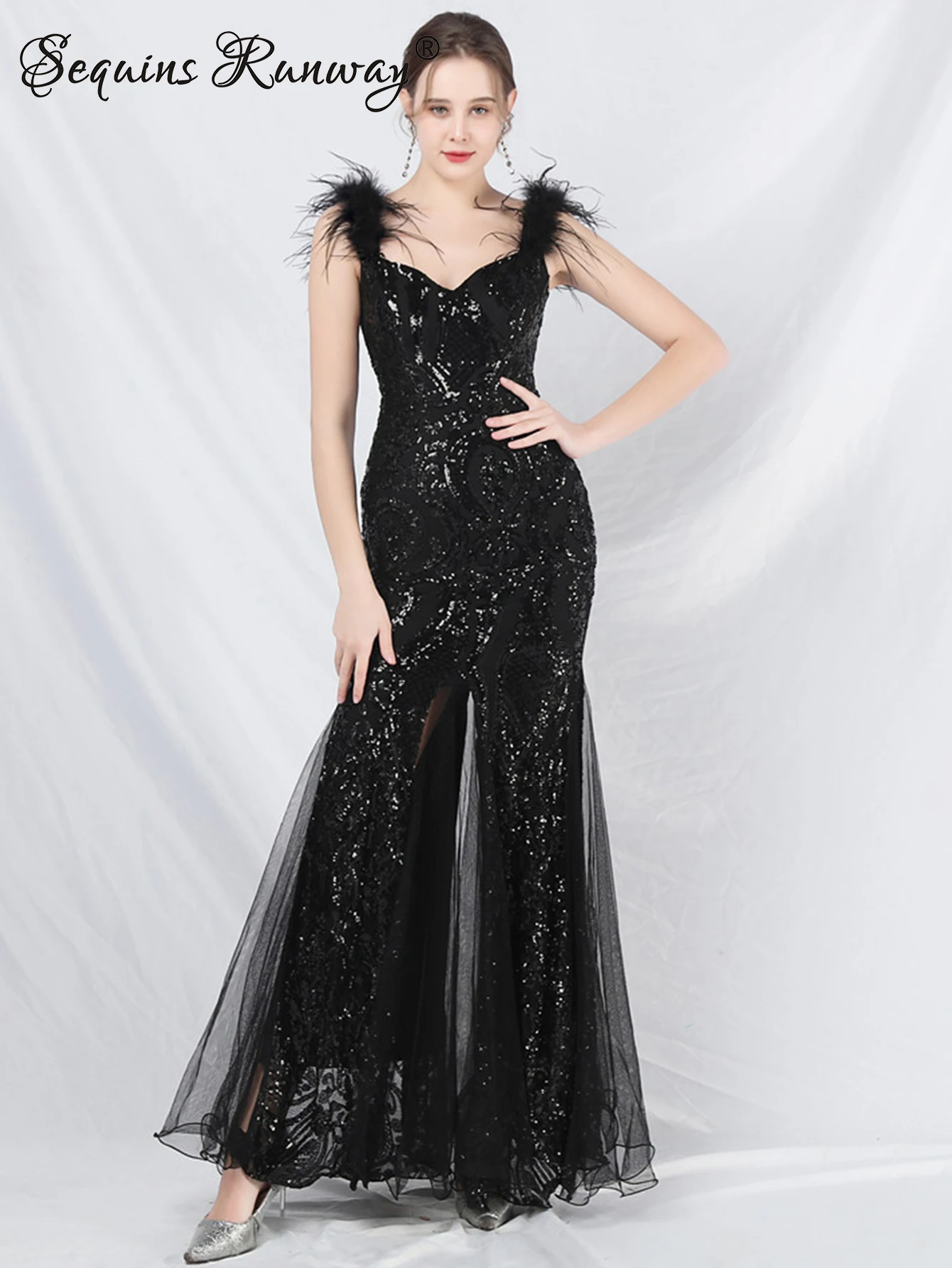 Сексуальные свадебные вечерние платья с блестками женские элегантные роскошные