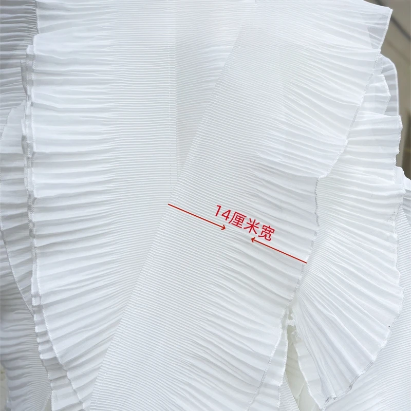 Шифоновая 3D плиссированная кружевная ткань лента с оборками и бахромой платье