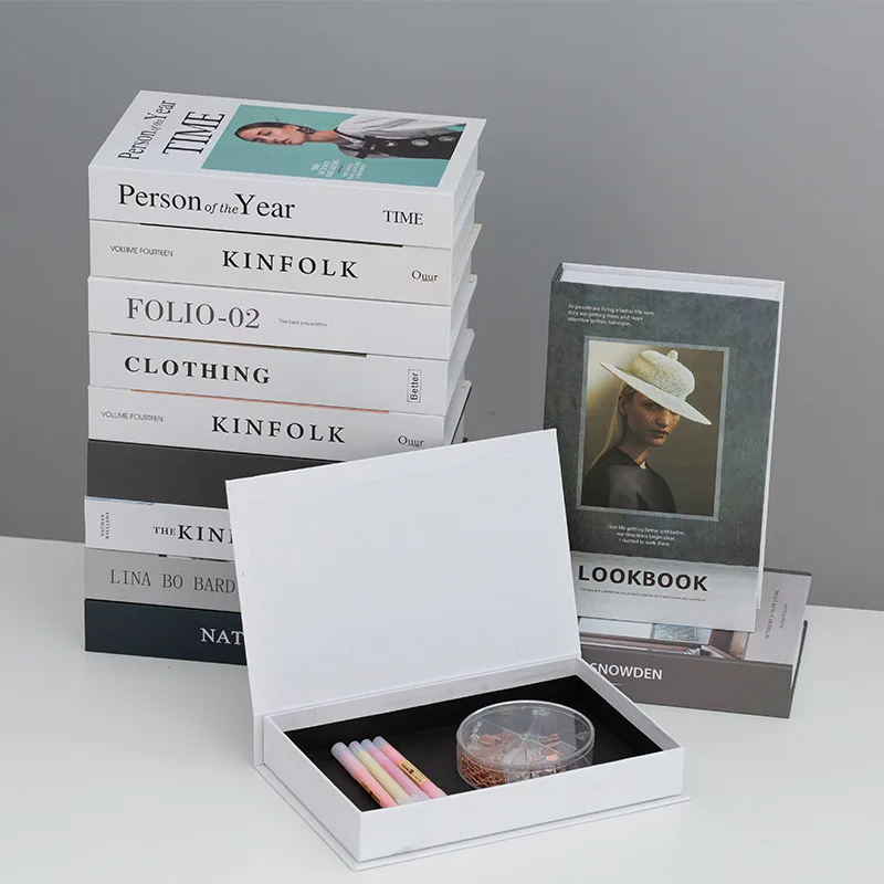 

Luxury Fake Books for Decoration Openable Simulation Book Storage Box Coffee Table Books Villa Hotle Home Decor Shooting Props