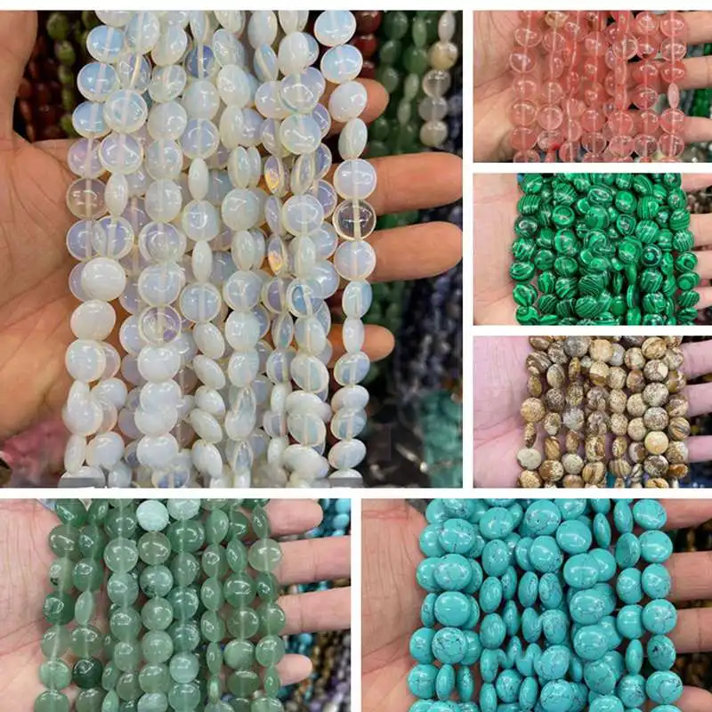 

12mm Natural Agates Stone Smooth Crystals Button Shape Loose Beads DIY Jewelry Accessories 28Pcs sk189