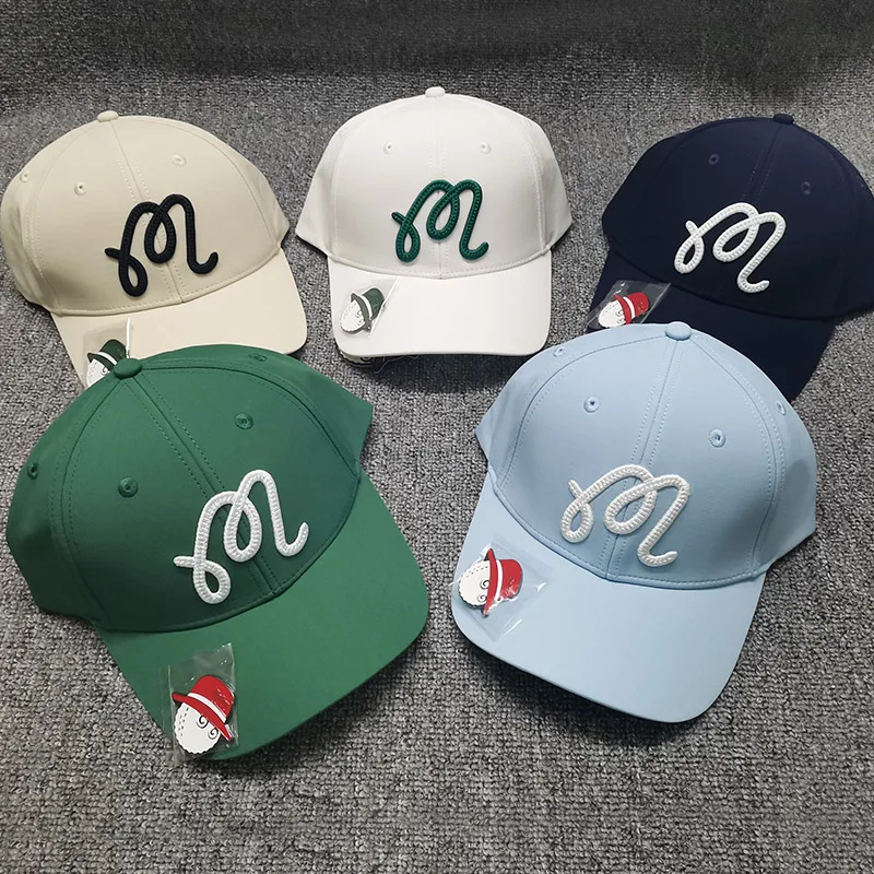 

Spring 2023 new golf cap magnet baseball cap classic cotton cap father cap adjustable flat cap (with ball mark)