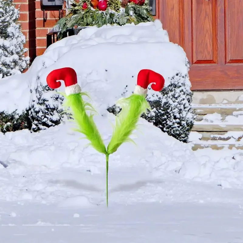 Рождественские праздничные украшения грибы Зеленые искусственные ножки