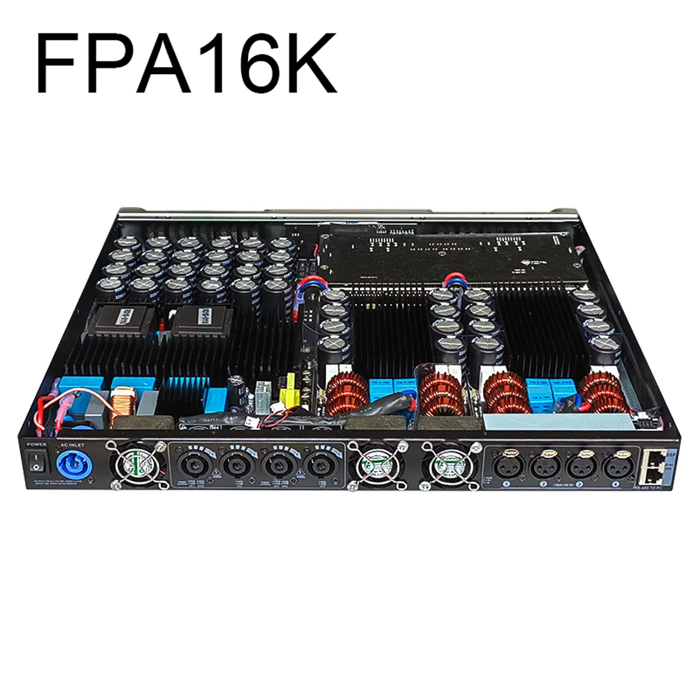 Фото SenMicre PFA16K Профессиональный 2 Ом Стабильный Усилитель Мощности 4 Канала 4x1600 Вт 8 Ом с DSP Цифровой Усилитель Мощности DJ Сабвуфер Усилитель Линейный Массив Акустических Систем Усилитель Звука 2x4500 Вт 2 Ом №2