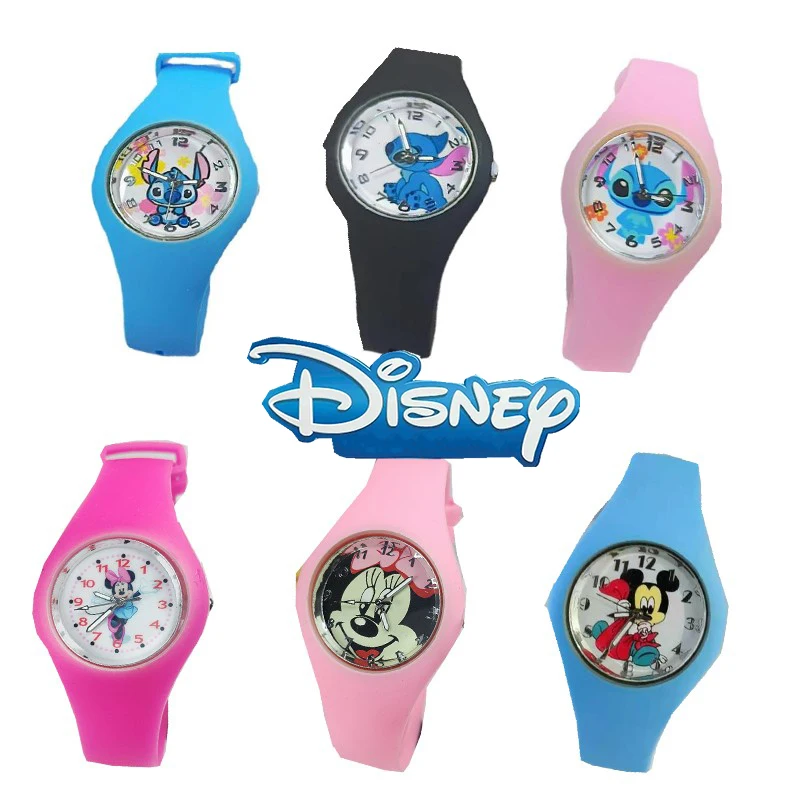 Спортивные часы Disney Stitch для детей, кварцевые часы с рисунком Микки Мауса из силикагеля, модные водонепроницаемые электронные часы, подарки Спортивные часы Disney Stitch для детей, кварцевые часы с рисунком Микки Мауса из силикагеля, модные водонепроницаемые электронные часы, подарки