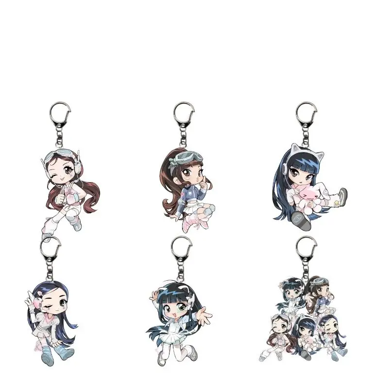 

KPOP star Girl Group Cartoon Double sided acrylic cartoon keychain