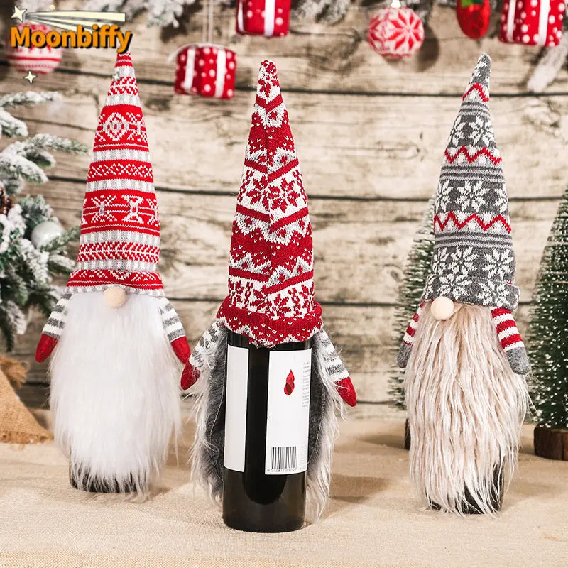 

НОВАЯ РОЖДЕСТВЕНСКАЯ шапочка для винной бутылки, Рождественское украшение для всей семьи, Рождественское украшение 2022, новый год 2023, рождественский подарок, спиртовое вино