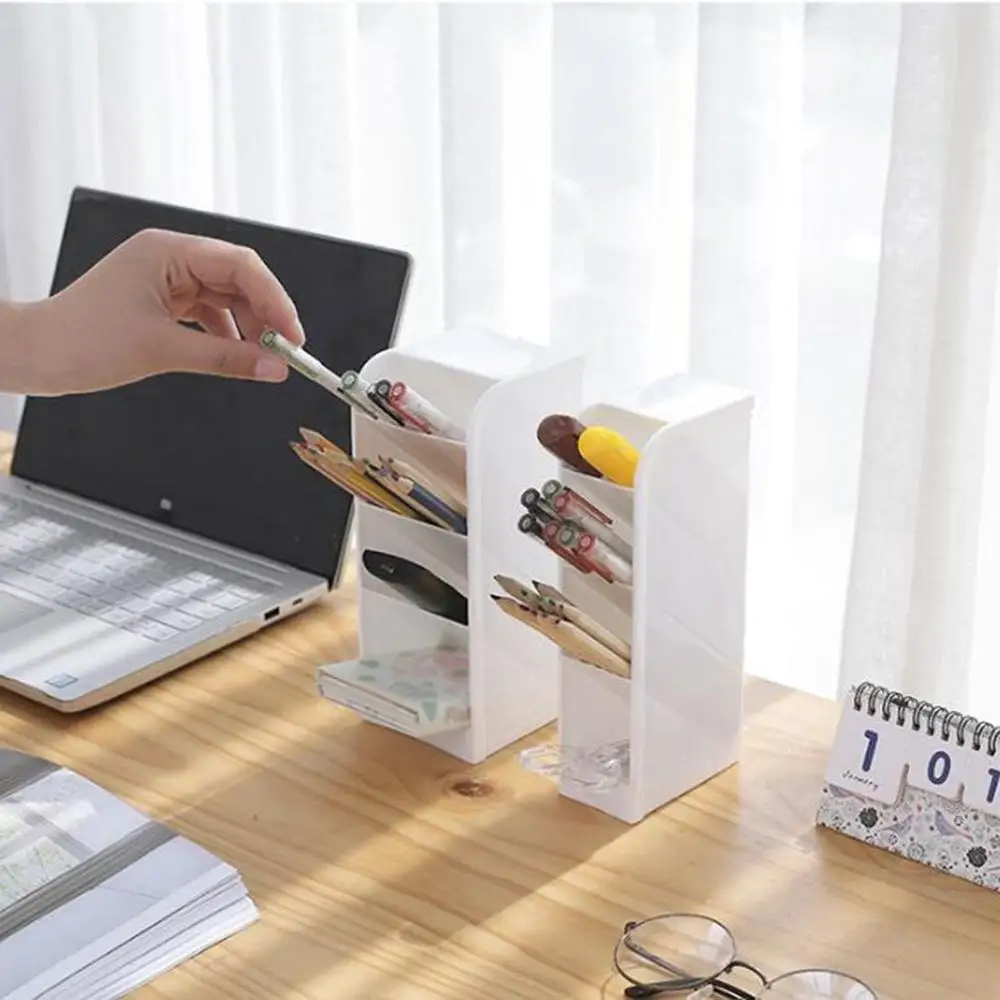 

Эргономичная настольная коробка для канцелярских принадлежностей, ящик-органайзер, Наклонный Держатель для ручек, офисные принадлежности,...