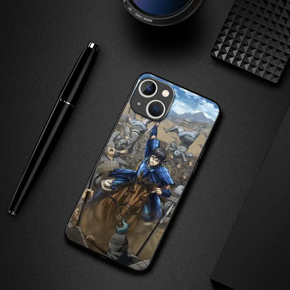 Чехол для телефона KANKI Kingdom Manga iPhone 16 15 14 13 12 11 X XR XS 8 Plus Mini Pro Max мягкий черный