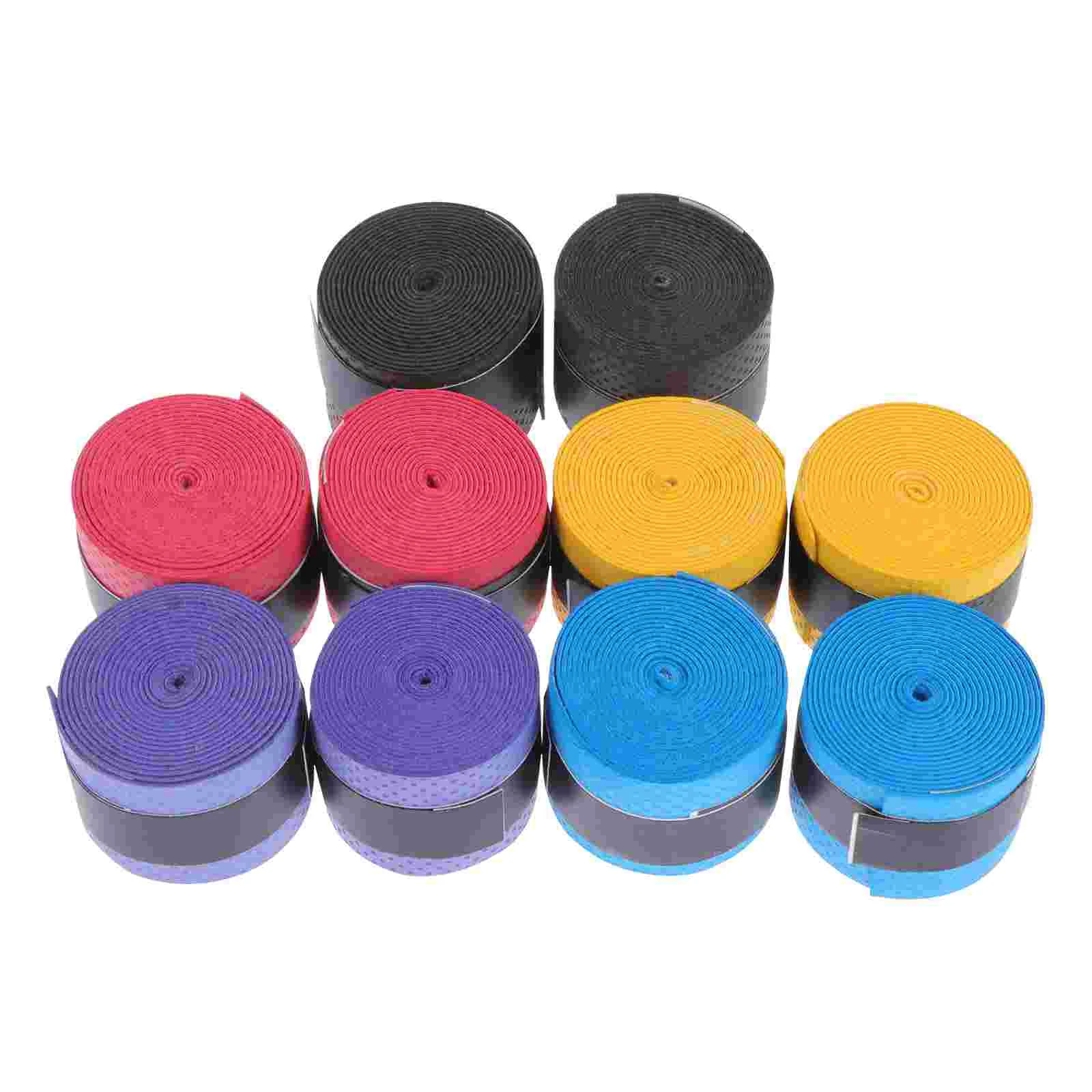 

10 Pcs Hand Glue Non-slip Belt Skid Tape Tennis Sweatband Anti-slip Racket Overgrips Pu Sweat-absorbent Fishing Rod Badminton