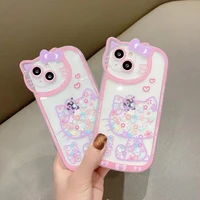 2022 bandai hello kitty cute cartoon phone case for iphone 11 12 13 pro max x xs xr shockproof cover