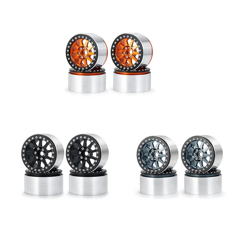 

4PCS Metal 2.2 Beadlock Wheel Hub Rims for 1/10 RC Crawler Axial SCX10 RR10 Wraith 90056 90048 Traxxas TRX4 TRX-6