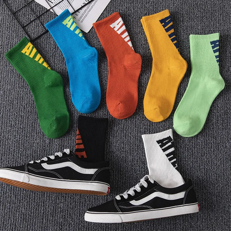 

Teenage student socks men's tube ins fashion high-tops spring and summer stockings trend Korean version of street socks