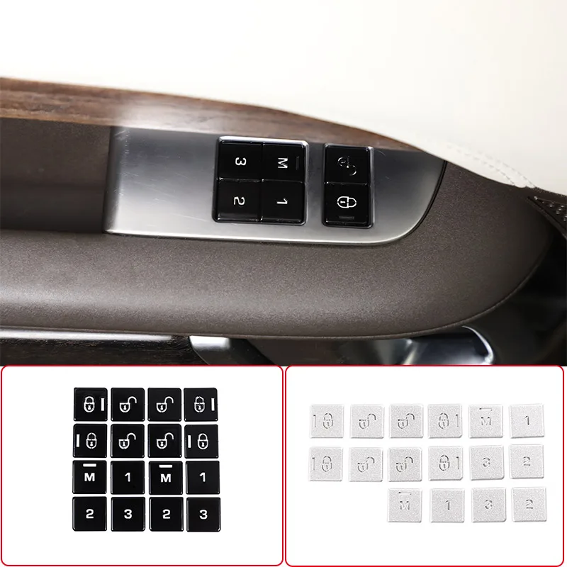 

For Land Rover Range Rover Vogue 2013-17 Aluminum alloy Car Door Memory Adjustment Button Decorative Patch Car Accessories