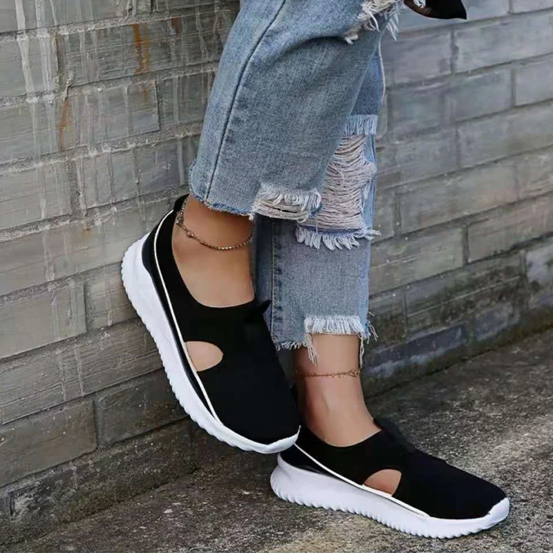 

2022Summer Women Casual Shoes Sneakers Women Shoes Slip-on Breathable Mesh Platform Women Vulcanize Shoes Blwbyl Chaussure Femme