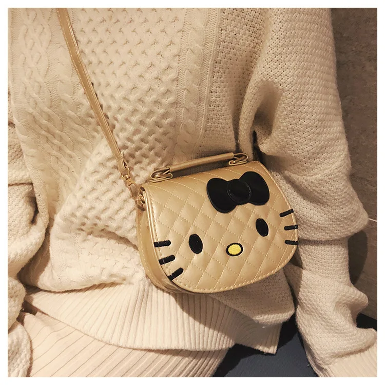 Сумка на плечо Hello Kitty для девочек лакированная кожаная подкладка застежка-молния