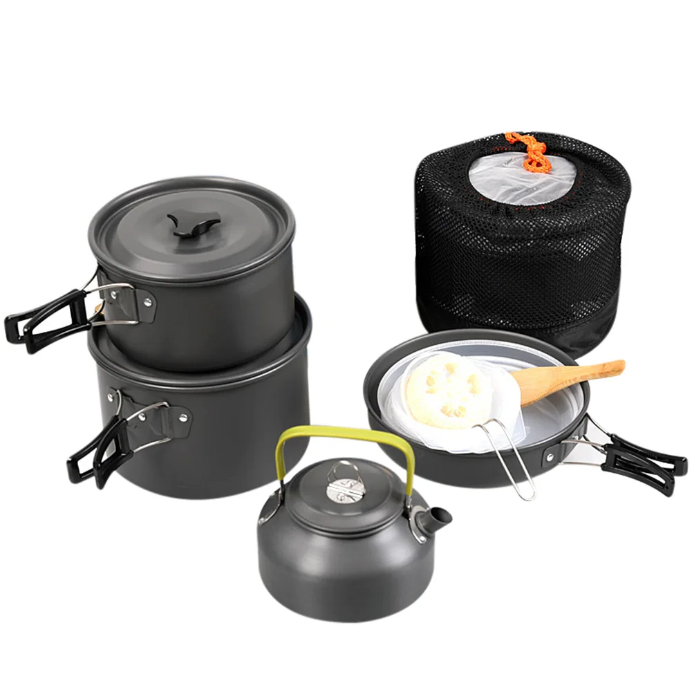 Camping Cookware Kit Lightweight Backpacking Cooking Set Picnic Pots And Pans For Camping Backpacking Outdoor