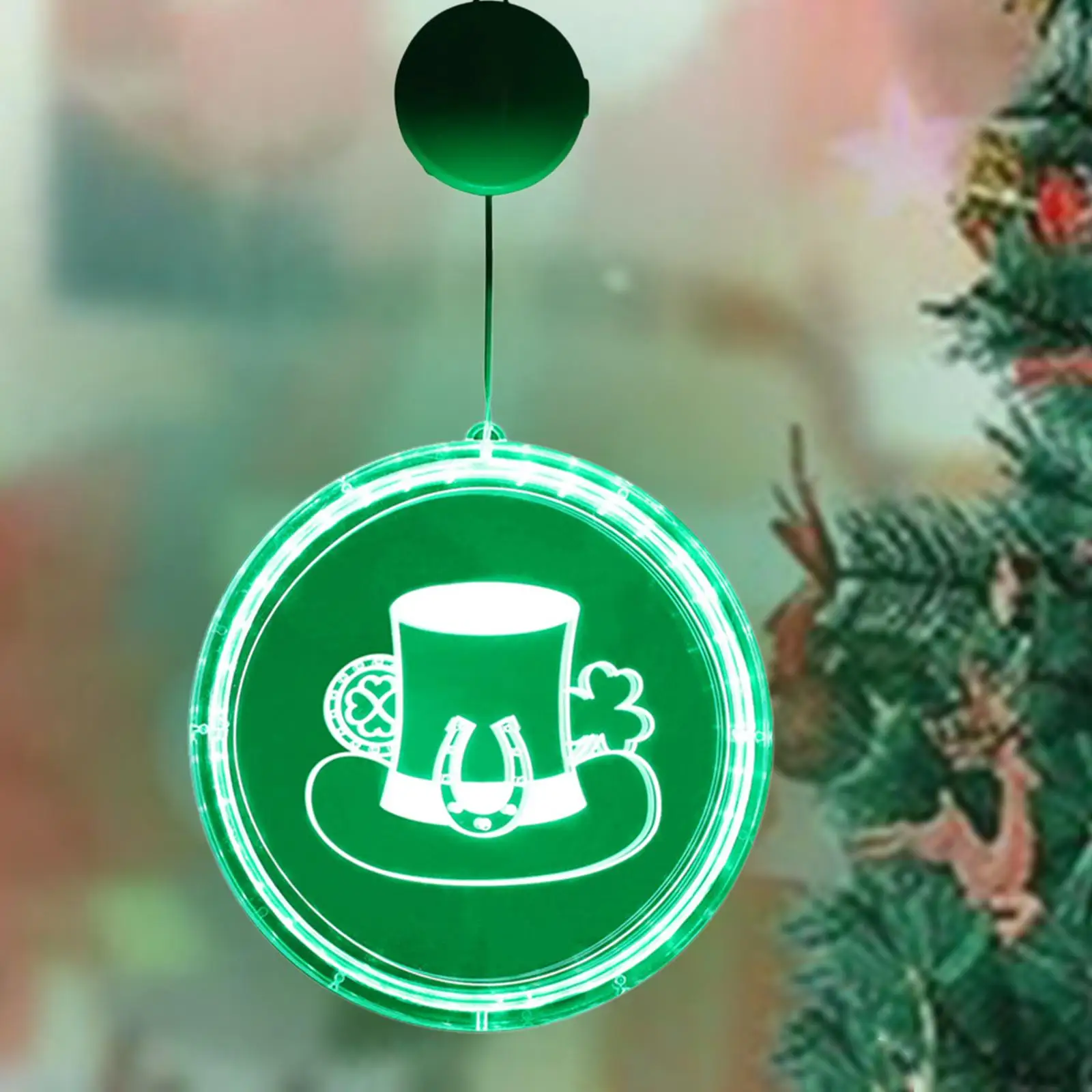 

Украшения ко Дню Святого Патрика, подсветка в Ирландском стиле, с присоской, сказочные огни с питанием от батарейки, освещение в виде клевера для крыльца, спальни