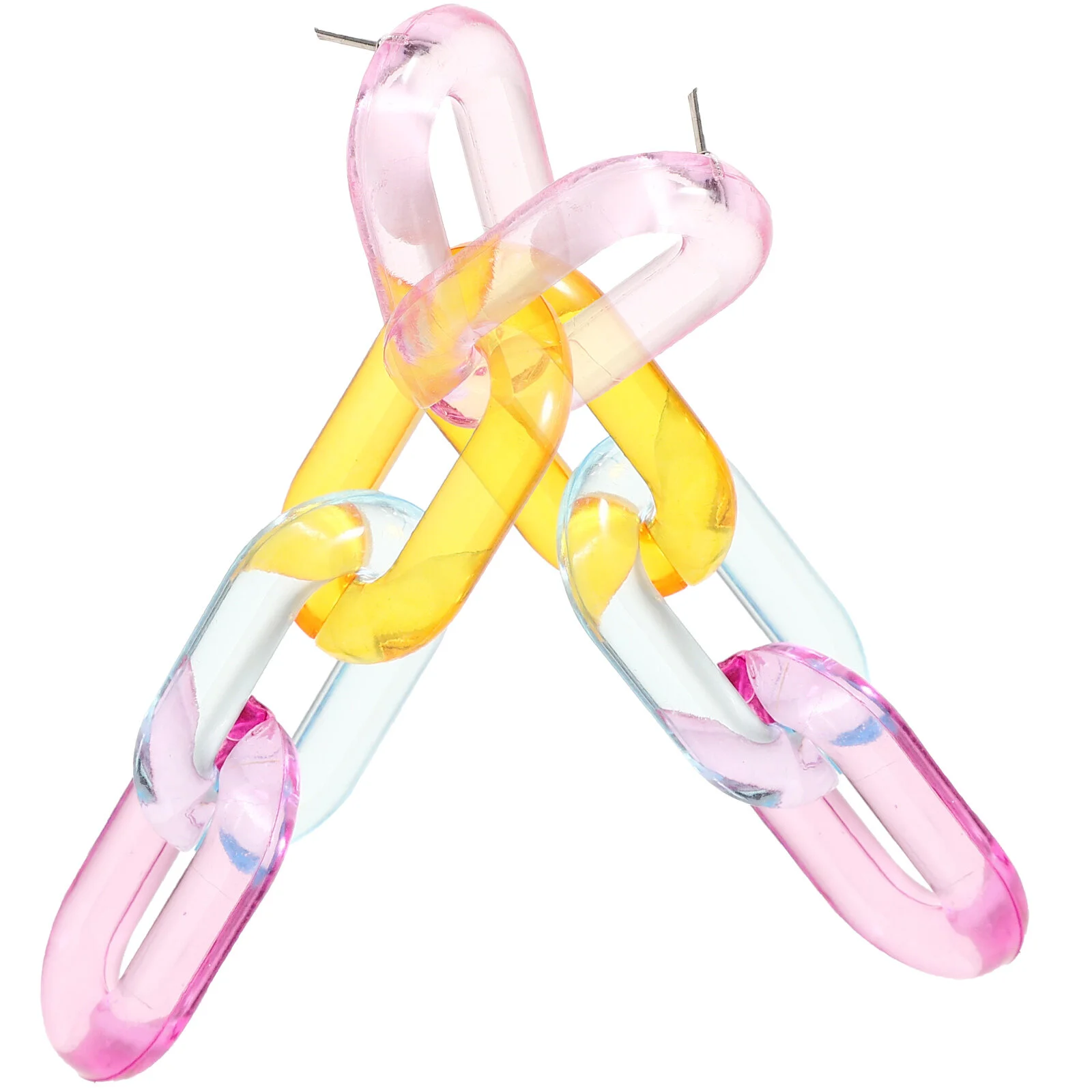 

Clear Jelly Earrings Retro Women Trendy Paperclip Chain Hang Acrylic Drop Women's