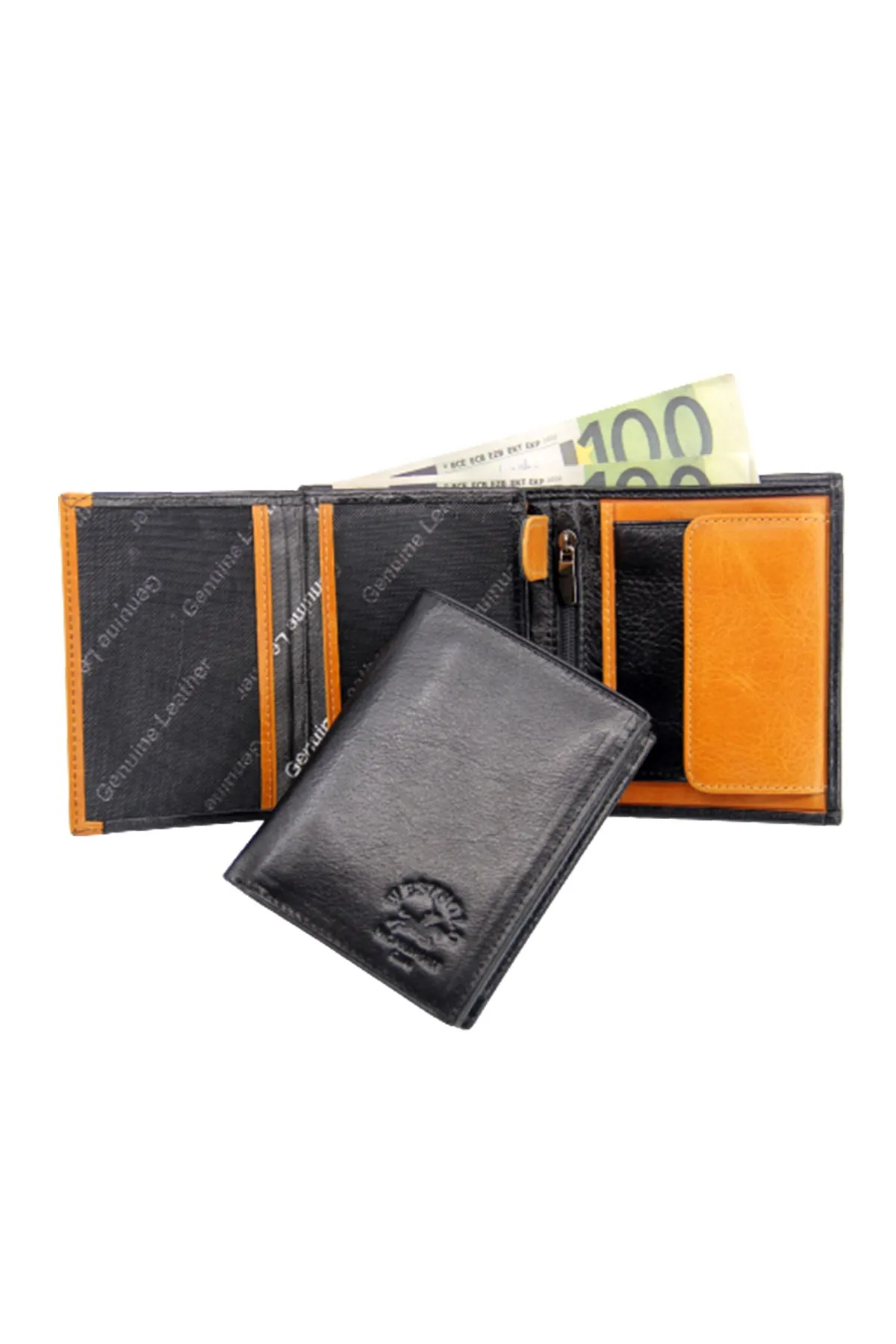

West Polo Men's Genuine Leather Coin Detail Wallet/Card Holder WPT077
