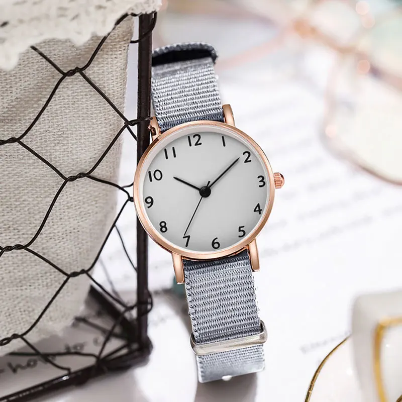 

Fashion New Casual Nylon Strap Watches Simple Women's Small Dial Quartz Clock Dress Elegant Ladies Wristwatch Analog Reloj Mujer