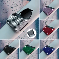 luxury crystal car storage bag hanging glasses phone holder storage organizer decor bling car accessories interior for woman