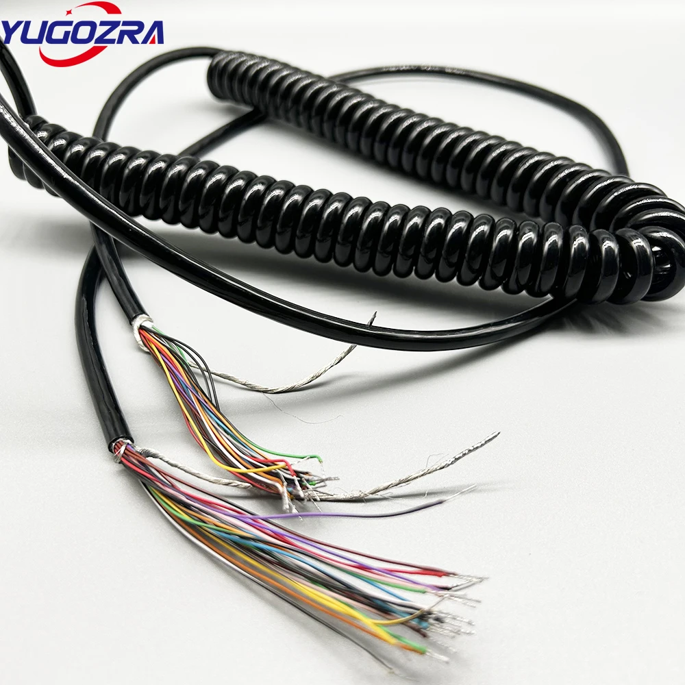 

24-жильный экранированный пружинный провод, национальный стандарт, полиуретановый кабель, спиральный кабель, ручной кабель, станок с ЧПУ, со...