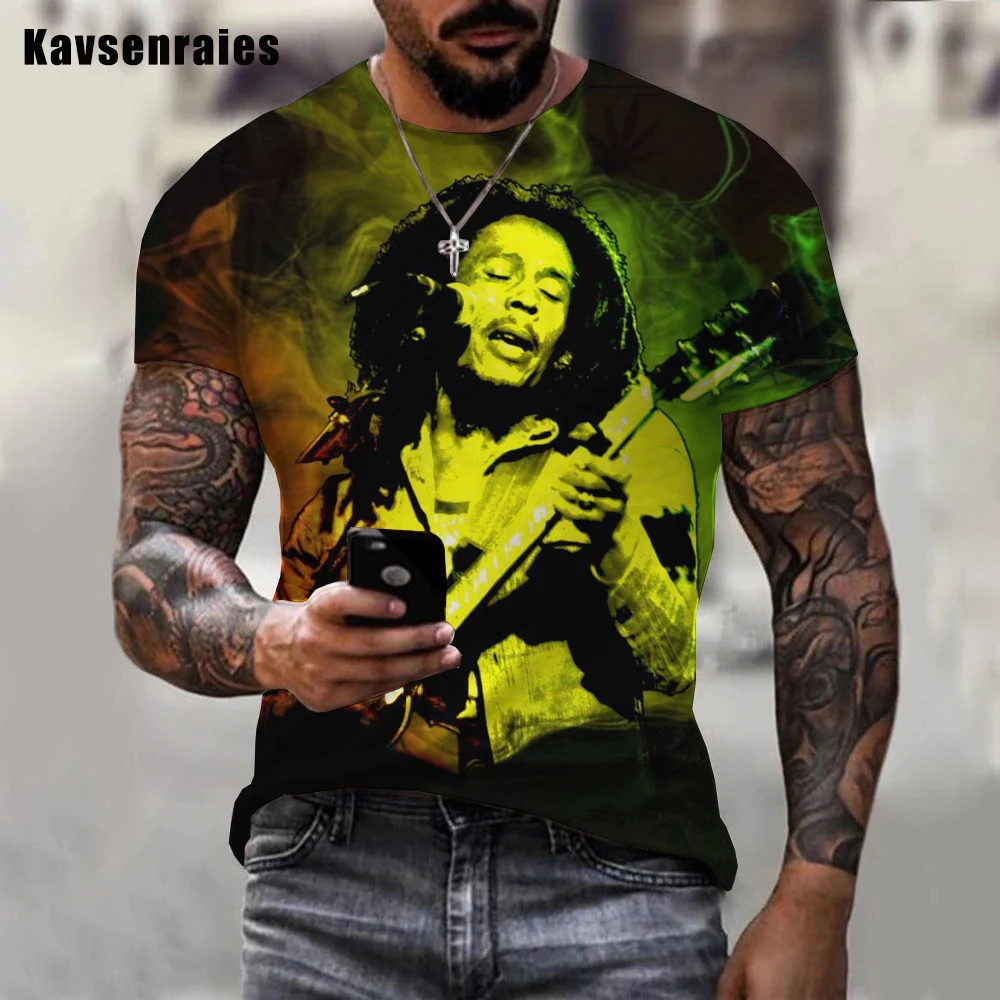 2022 New Singer Bob Marley 3D Printed T-shirt Men Women Fashion Casual Harajuku Style Short Sleeve Streetwear Oversized Tops