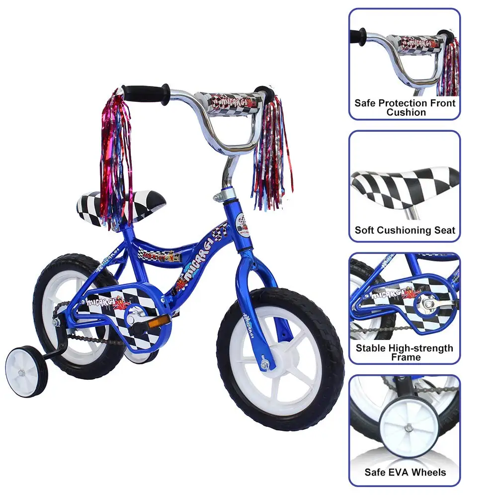 

12" Kid's Beginner for 2-4 Years Old Boys' and Girls' Bike Foam Tire for Indoor Use No Brake - Blue