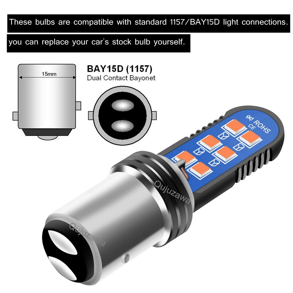 

Car Brake Lamp Turn Signals Auto Reverse Light Super Bright LED Bulbs 12V 24V1157 BAY15D P21/5W 1156 BA15S P21W BAU15S