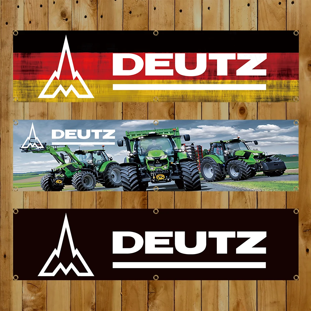 60x240cm Deutzs AG Excavator Banner Flag Polyester Printed For Decor