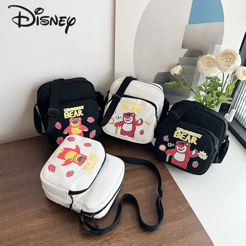 

Disney Strawberry Bear Fashion Women's Bag High Quality High Capacity Crossbody Bag Cartoon Leisure Multifunctional Shopping Bag