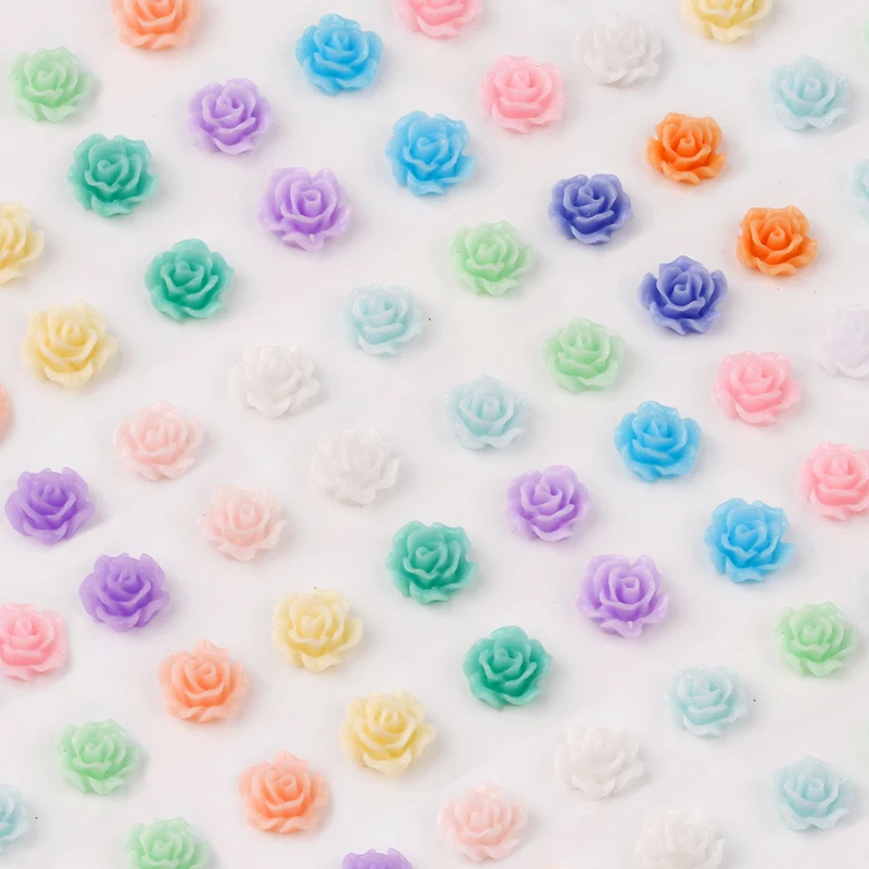 

10pcs Nail Jewelry Macaron Color Mini Resin Three-dimensional Rose Camellia Diy Accessories Handmade Materials Nail Charms