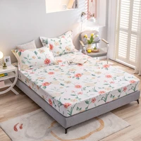 printing fitted sheet cotton material mattress cover with elastic band queen size bedsheet 140x190 180x200 bed sheet