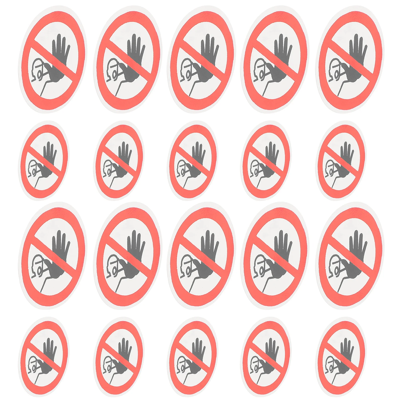 

20 Pcs Round Labels Self-adhesive Logo Stickers No Entrance Sign Warning Applique Pvc Staff