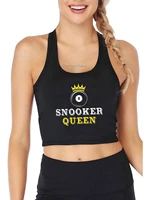 snooker queen billiards pool snooker player tank top womens personalized customization yoga sports training crop tops