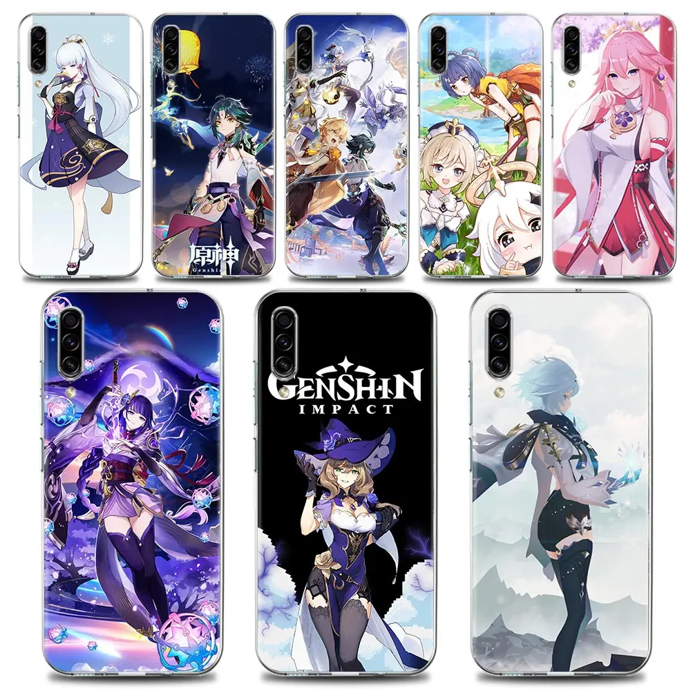 

Anime Genshin Impact Clear Phone Case for Samsung A70 A40 A50 A30 A20e Case A20s A10 Note 8 9 10 Plus Lite 20 Silicone