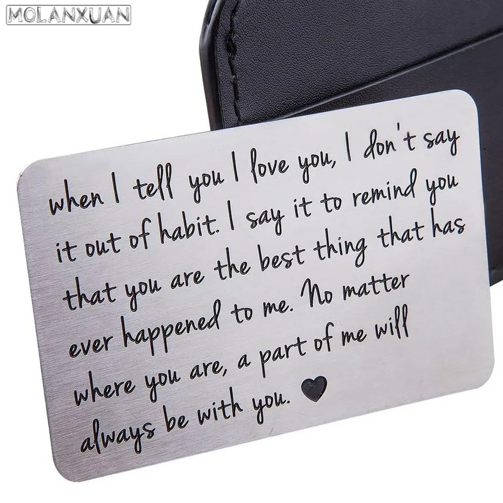 

Fashion Wallet Insert Card for Men Husband From Wife Girlfriend Boyfriend Birthday Gifts for Groom Bride Him