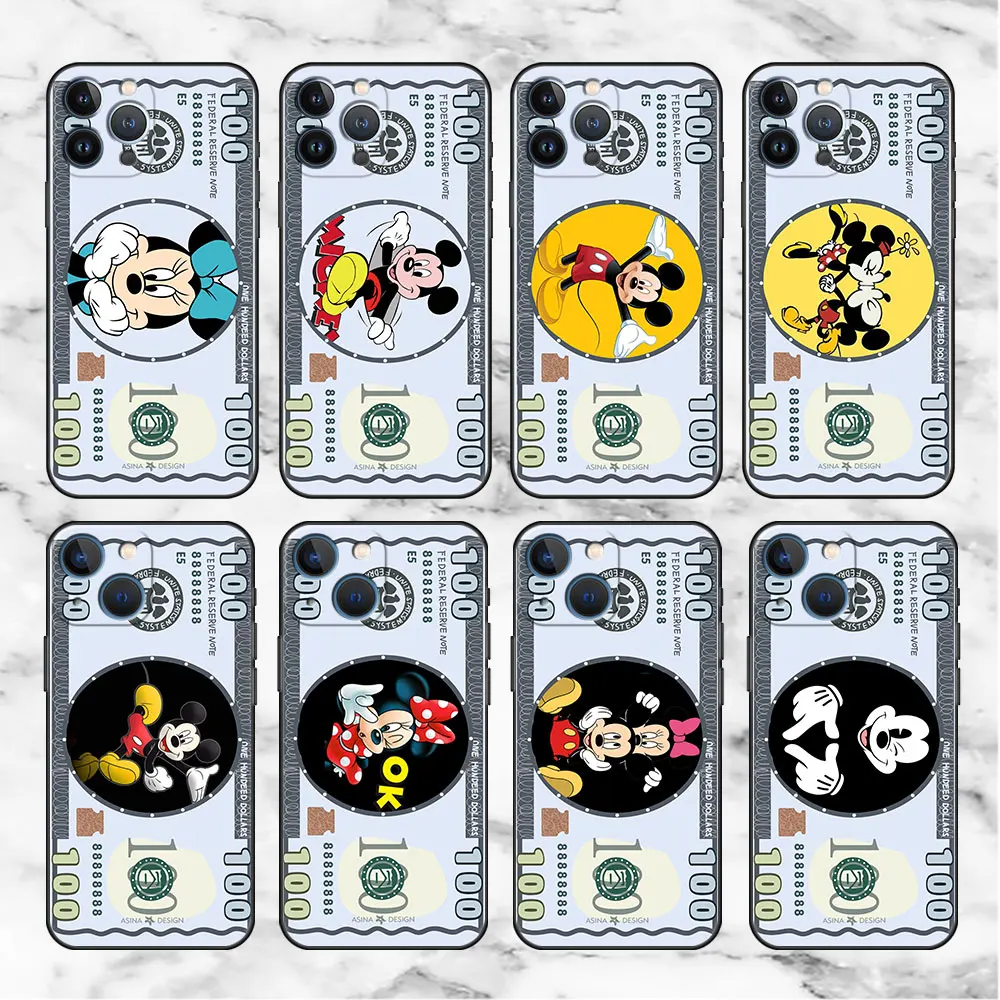 

Cartoon Cash Mickey Minne Case For Apple iPhone 13 Pro Max 12 11 Mini X XS XR SE 2020 7 8 Plus 6 6S 5 5S Soft Phone Cover Funda