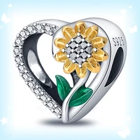 100 real 925 sterling silver love five leaf floret beads fit original 3mm bracelet bangle making fashion diy jewelry for women