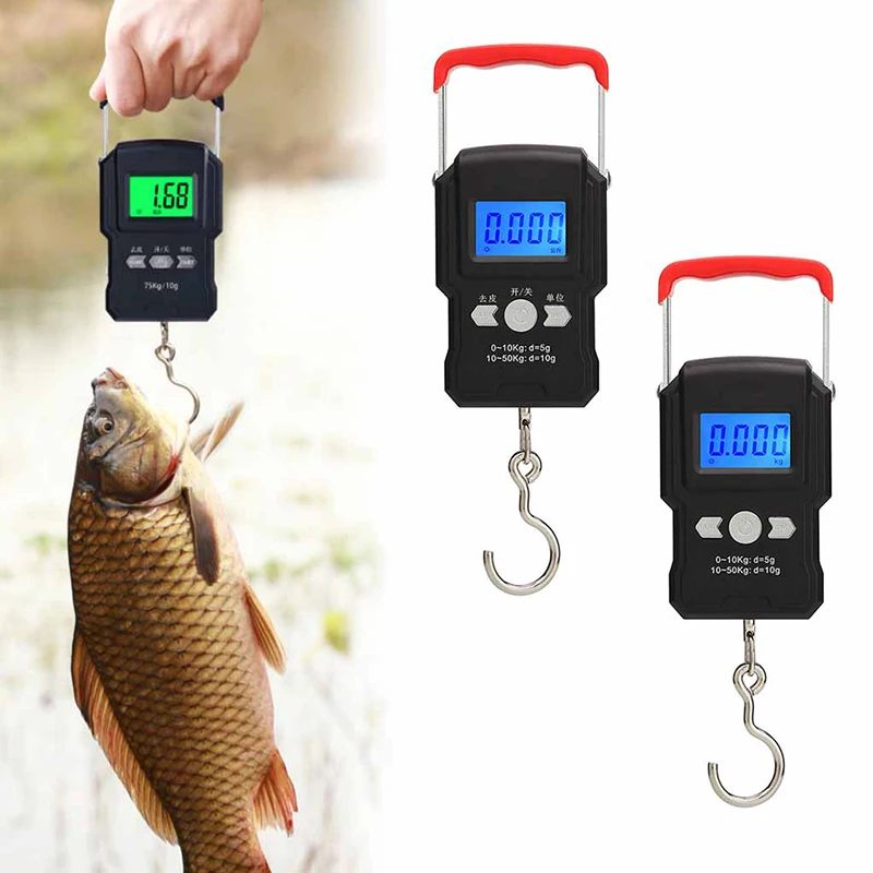

50kg/5g LCD Digital Display Backlight Portable Hanging Hook Scale Double Accuracy Fishing Travel Mini Electronic Weighing Scale
