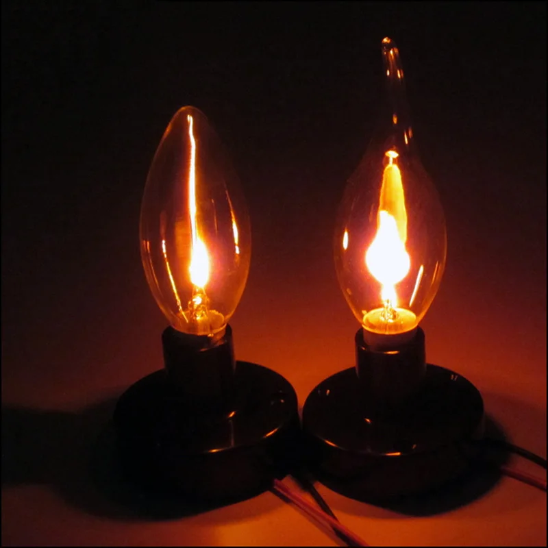 

LED Candle Light Bulb Flicker Flame E14 E27 Edison Emulation Fire Lighting Vintage 3W AC220V Tail Retro Decor Energy Saving Lamp