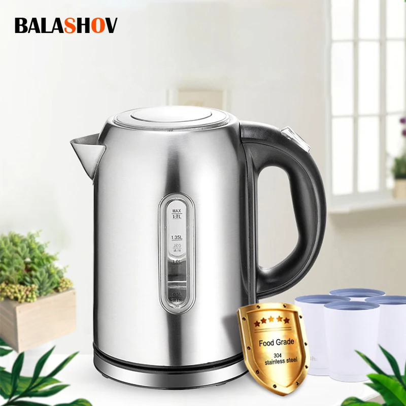

1.7L Portable Electric Kettles 1800W Stainless Steel Travel Water Boiler Pot For Trip Kitchen Family Hotel Appliances EU Plug
