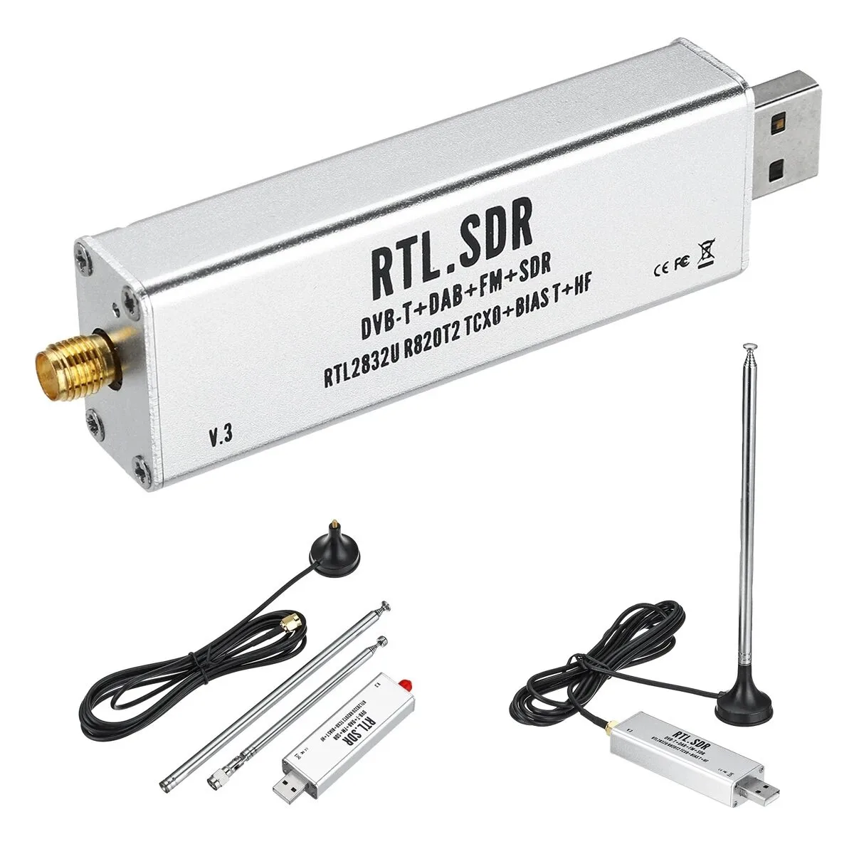 Rtl sdr. Rtl2832. sdr приемник из спутникового ресивера. sdr. радио с телевизором антенна плеер.