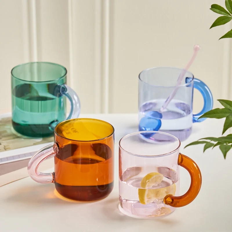 

Fat Handle Glass Mug Coffee Cup Heat Resistance Mug Milk Tea Cup Drinkware Coffee Mug Glass Cups Glass Coffee Cup