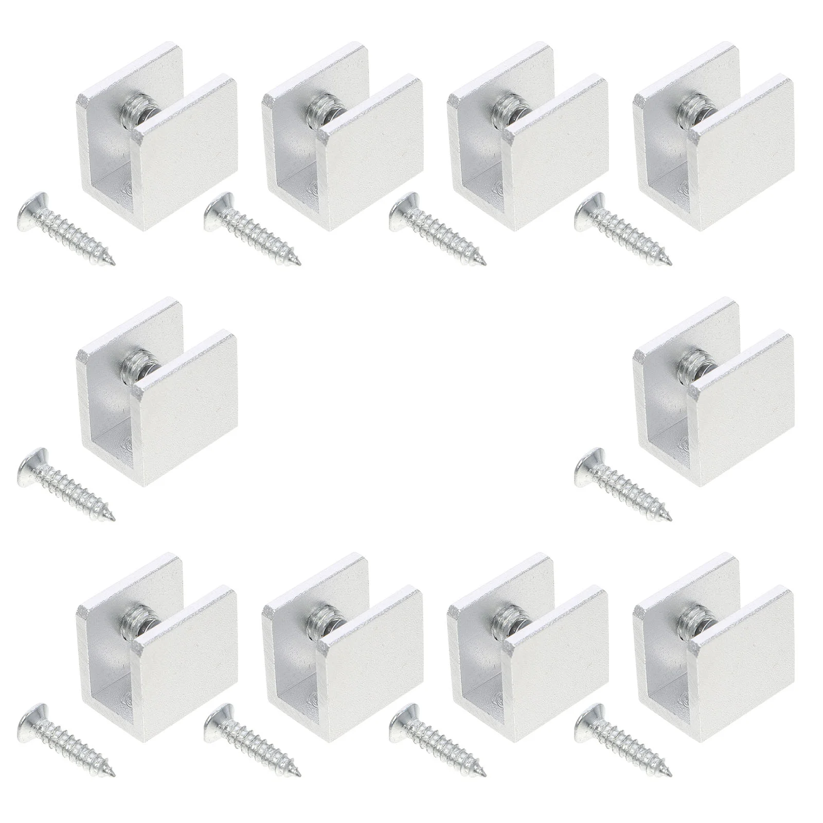 

10 Pcs Board Support Shelving Brackets Shelf Holder Clamps Mirror Space Aluminum
