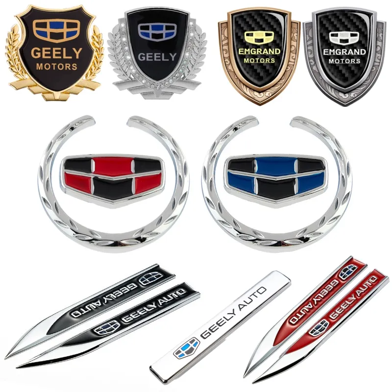 Металлические автомобильные наклейки на крыло, боковой, задний хвост, эмблема значок для Geely CK Atlas Boyue Binyue GX2 Binray EX7 GX3 Emgrand EC7 EC8 Coolray